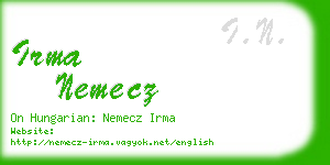 irma nemecz business card